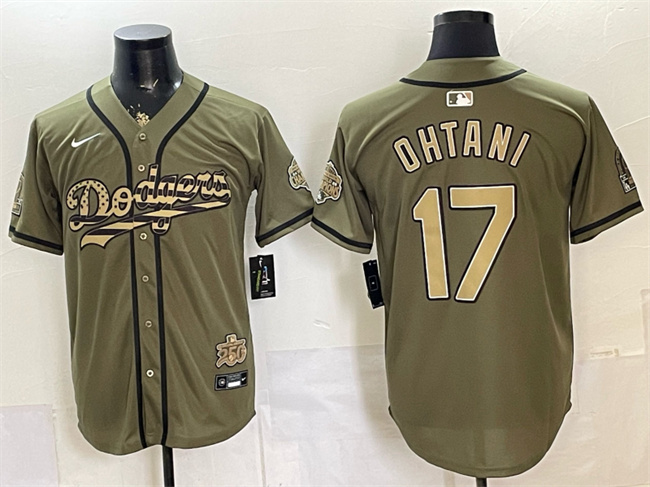 Men's Los Angeles Dodgers #17 Shohei Ohtani Olive 2026 Armed Forces Day Stitched Baseball Jerseys Men's Los Angeles Dodgers #17 Shohei Ohtani Olive 2026 Armed Forces Day Stitched Baseball Jerseys