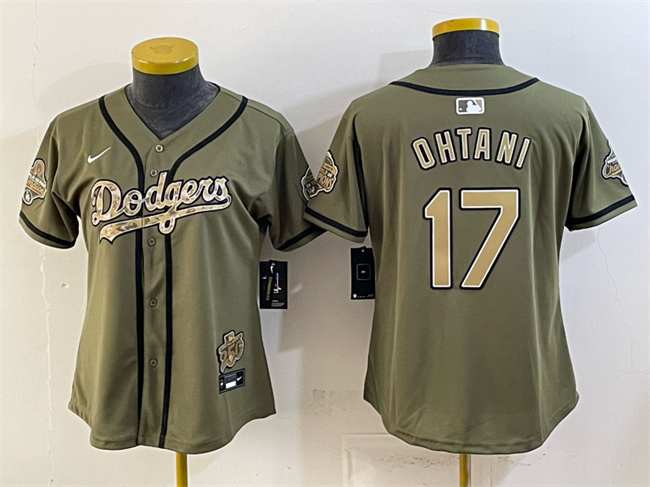 Women's Los Angeles Dodgers #17 Shohei Ohtani Olive 2026 Military Appreciation Game Day
