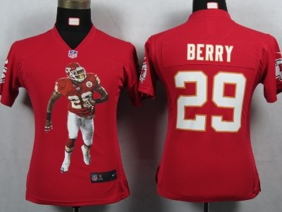 Womens NEW Kansas City Chiefs 29 Berry Red Portrait Fashion Game Jerseys