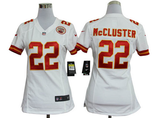 Women Nike Kansas City Chiefs 22 Dexter McCluster White Jerseys