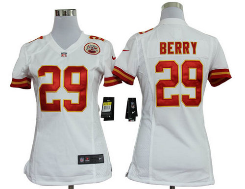 Women Nike Kansas City Chiefs 29 Eric Berry White Jerseys