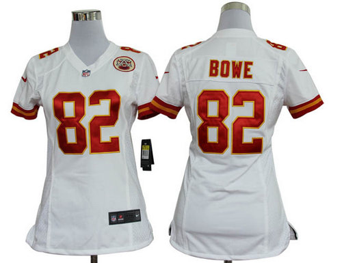 Women Nike Kansas City Chiefs 82 Dwayne Bowe White Jerseys