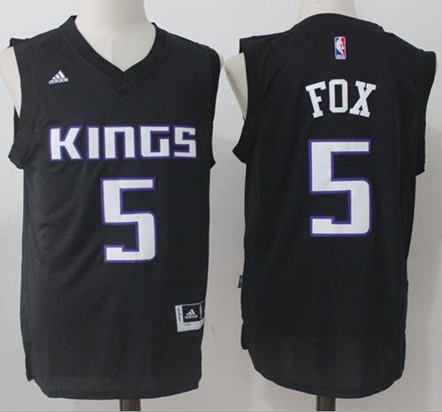 Kings #5 De'Aaron Fox Black Fashion Stitched NBA Jersey Kings #5 De'Aaron Fox Black Fashion Stitched NBA Jersey