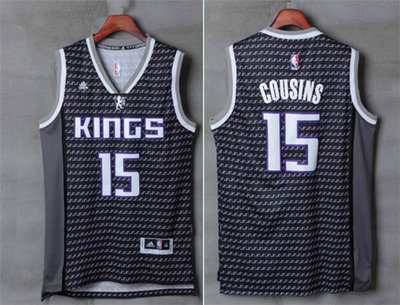 Kings 15 DeMarcus Cousins Black Swingman Jersey
