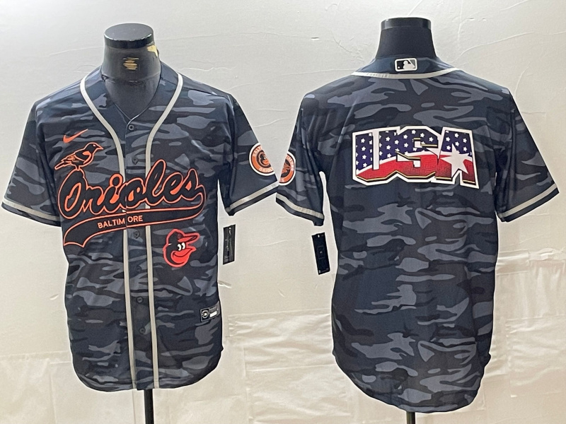 Men's Baltimore Orioles Gray Team Big Logo Cool Base Stitched Jersey 10
