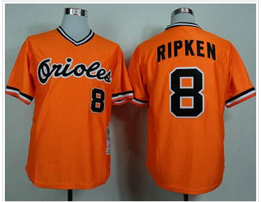 Baltimore Orioles #8 Cal Ripken Mitchell and Ness 1982 Orange Throwback Stitched Baseball Jersey Baltimore Orioles #8 Cal Ripken Mitchell and Ness 1982 Orange Throwback Stitched Baseball Jersey