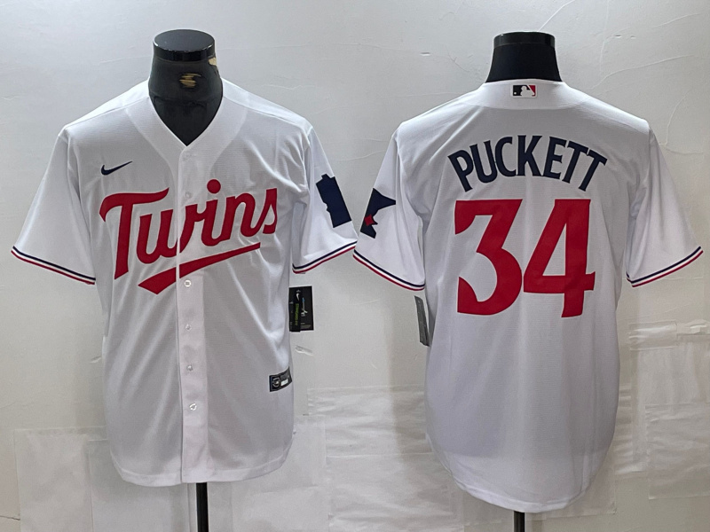 Men's Minnesota Twins #34 Kirby Puckett White Red Stitched MLB Cool Base Nike Jersey Men's Minnesota Twins #34 Kirby Puckett White Red Stitched MLB Cool Base Nike Jersey