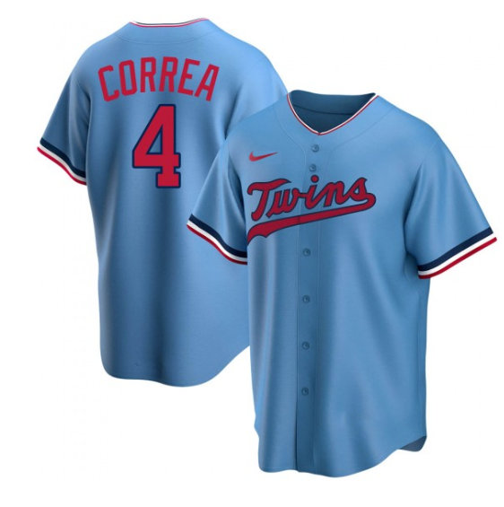 Men's Minnesota Twins #4 Carlos Correa Blue Cool Base Stitched Jersey Men's Minnesota Twins #4 Carlos Correa Blue Cool Base Stitched Jersey