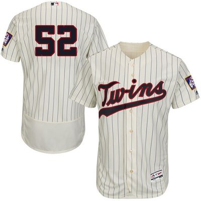 Twins #52 Byung-Ho Park Cream Strip Flexbase Authentic Collection Stitched MLB Jersey Twins #52 Byung-Ho Park Cream Strip Flexbase Authentic Collection Stitched MLB Jersey
