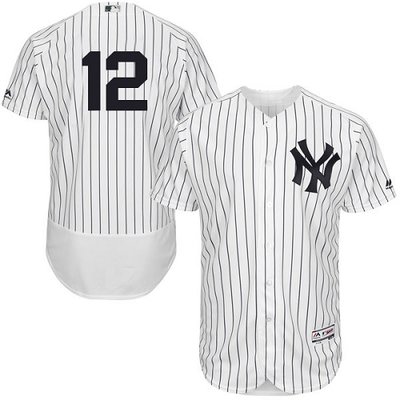 Yankees #12 Wade Boggs White Strip Flexbase Authentic Collection Stitched MLB Jersey Yankees #12 Wade Boggs White Strip Flexbase Authentic Collection Stitched MLB Jersey