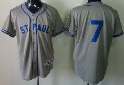 Minnesota Twins 7 Joe Mauer 1948 St. Paul Saints Turn Back Throwback Grey MLB Jerseys Minnesota Twins 7 Joe Mauer 1948 St. Paul Saints Turn Back Throwback Grey MLB Jerseys