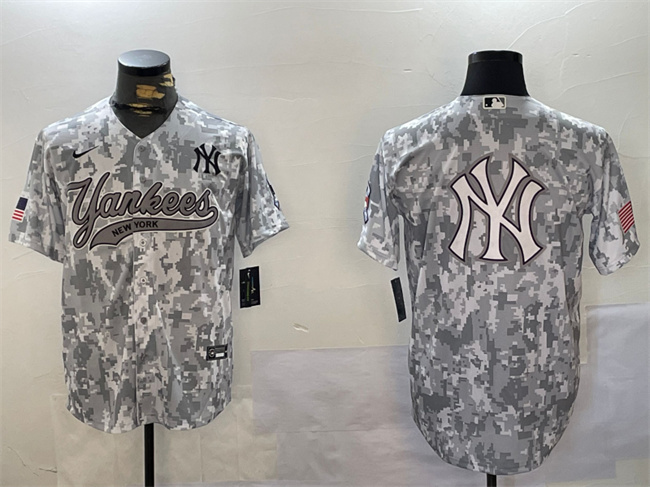 Men's New York Yankees Team Big Logo 2024 Arctic Camo Stitched Baseball Jersey Men's New York Yankees Team Big Logo 2024 Arctic Camo Stitched Baseball Jersey