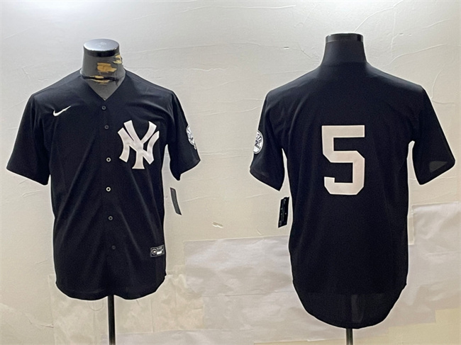 Men's New York Yankees #5 Joe DiMaggio Black With Patch Cool Base Stitched Baseball Jersey Men's New York Yankees #5 Joe DiMaggio Black With Patch Cool Base Stitched Baseball Jersey