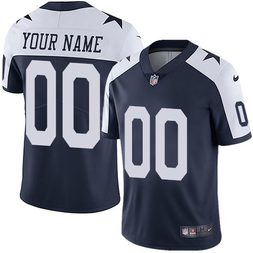 Youth Custom Dallas Cowboys Thanksgiving Blue Alternate Jersey Limited jerseys