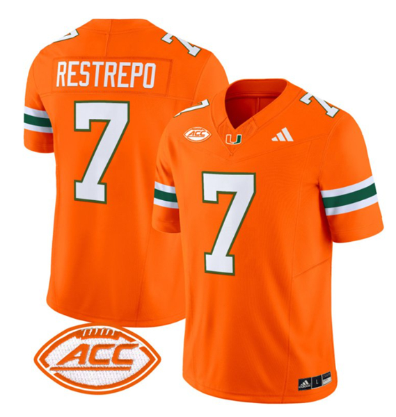 Men's Miami Hurricanes #7 Xavier Restrepo Orange F.U.S.E. Stitched Jerseys Men's Miami Hurricanes #7 Xavier Restrepo Orange F.U.S.E. Stitched Jerseys