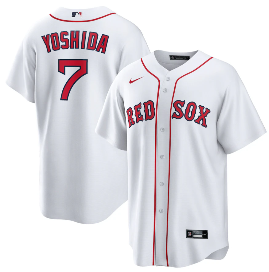 Men's Boston Red Sox #7 Masataka Yoshida White Cool Base Stitched Jersey Men's Boston Red Sox #7 Masataka Yoshida White Cool Base Stitched Jersey