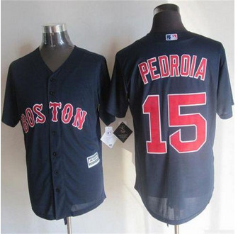 Boston Red Sox #15 Dustin Pedroia Navy Blue New Cool Base Stitched Baseball Jersey Boston Red Sox #15 Dustin Pedroia Navy Blue New Cool Base Stitched Baseball Jersey