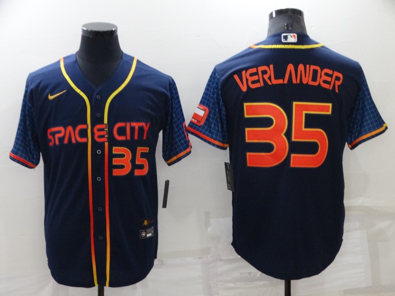 Men's Houston Astros #35 Justin Verlander 2022 Navy City Connect Cool Base Stitched Jersey Men's Houston Astros #35 Justin Verlander 2022 Navy City Connect Cool Base Stitched Jersey