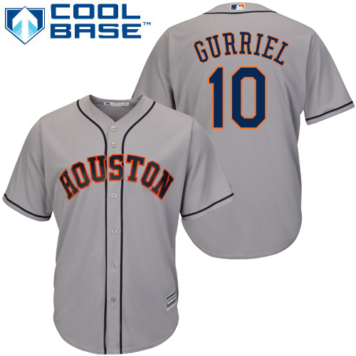 Astros #10 Yuli Gurriel Grey Cool Base Stitched MLB Jersey