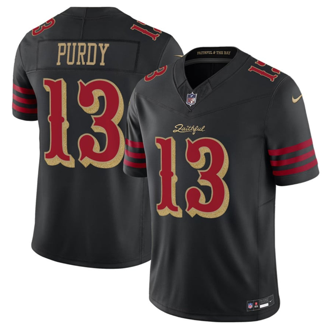 Men's San Francisco 49ers #13 Brock Purdy Black 2025 F.U.S.E. “Rivalries” Vapor Limited Stitched Football Jersey Men's San Francisco 49ers #13 Brock Purdy Black 2025 F.U.S.E. “Rivalries” Vapor Limited Stitched Football Jersey