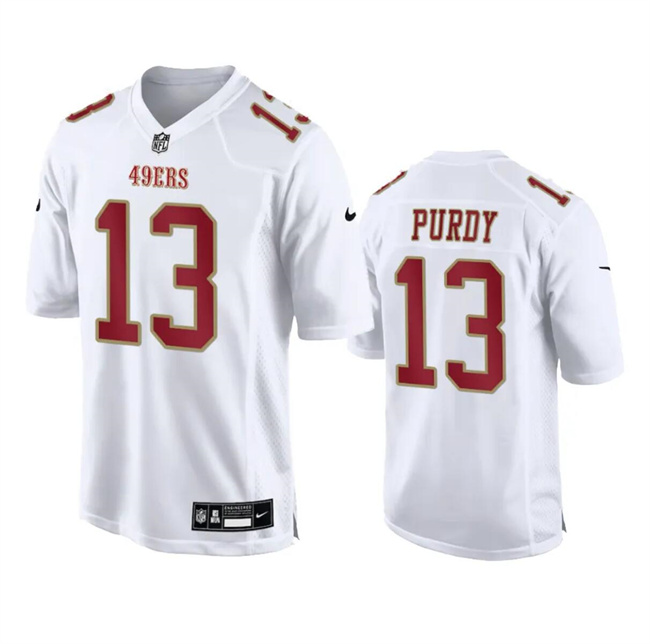 Men's San Francisco 49ers #13 Brock Purdy White Fashion Vapor Untouchable Limited Stitched Football Jersey Men's San Francisco 49ers #13 Brock Purdy White Fashion Vapor Untouchable Limited Stitched Football Jersey