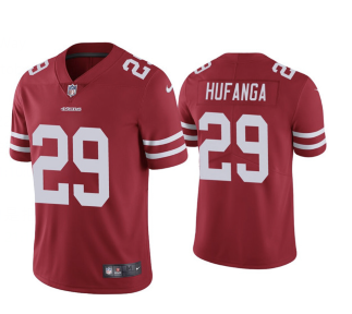 Men's 49ers #29 Talanoa Hufanga Red Vapor Limited Jersey Size 4XL