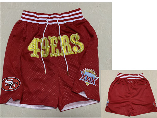 Men's San Francisco 49ers Red XXIX Super Bowl Patch Just Don Shorts