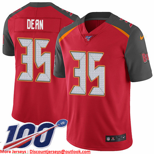 Nike Buccaneers #35 Jamel Dean Red Team Color Men's Stitched NFL 100th Season Vapor Untouchable Limited Jersey