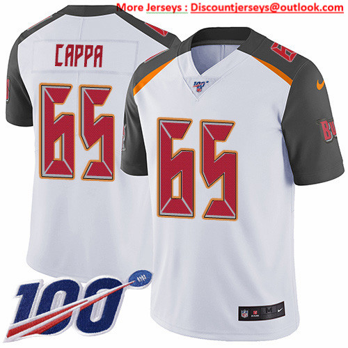 Nike Buccaneers #65 Alex Cappa White Men's Stitched NFL 100th Season Vapor Untouchable Limited Jersey