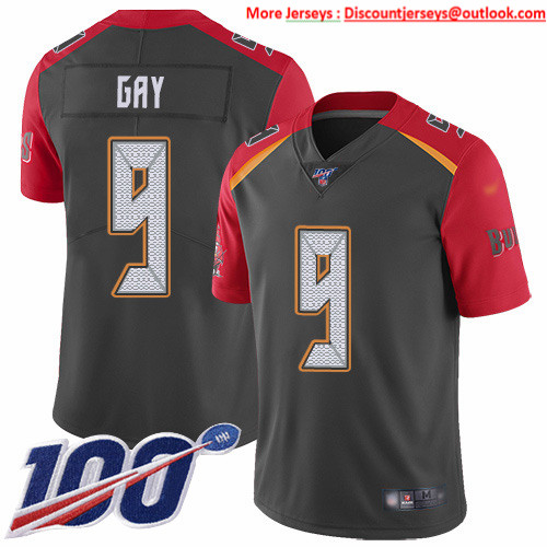 Nike Buccaneers #9 Matt Gay Gray Men's Stitched NFL Limited Inverted Legend 100th Season Jersey Nike Buccaneers #9 Matt Gay Gray Men's Stitched NFL Limited Inverted Legend 100th Season Jersey
