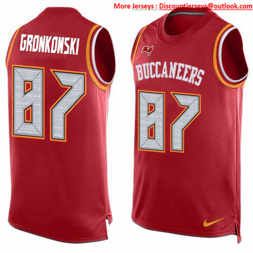 Nike Buccaneers #87 Rob Gronkowski Red Team Color Men's Stitched NFL Limited Tank Top Jersey