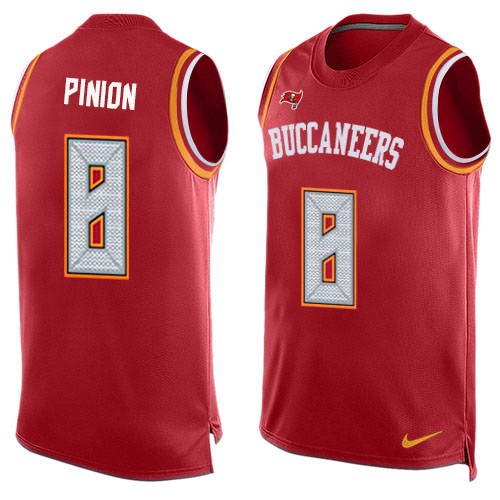 Nike Buccaneers #8 Bradley Pinion Red Team Color Men's Stitched NFL Limited Tank Top Jersey