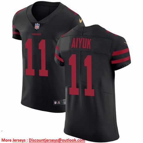 Nike 49ers #11 Brandon Aiyuk Black Alternate Men's Stitched NFL New Elite Jersey