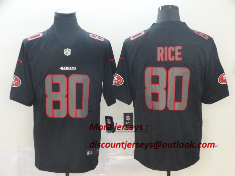 49ers 80 Jerry Rice Black Impact Rush Limited Jersey