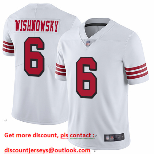 49ers #6 Mitch Wishnowsky White Rush Men's Stitched Football Vapor Untouchable Limited Jersey