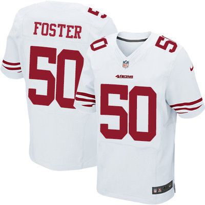 Nike 49ers #50 Reuben Foster White Men's Stitched NFL Elite Jersey