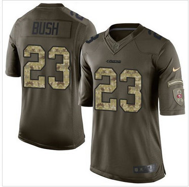 Nike San Francisco 49ers #23 Reggie Bush Green Men's Stitched NFL Limited Salute to Service Jersey