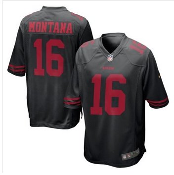 New San Francisco 49ers #16 Joe Montana Black Alternate Men's Stitched NFL elite Jersey