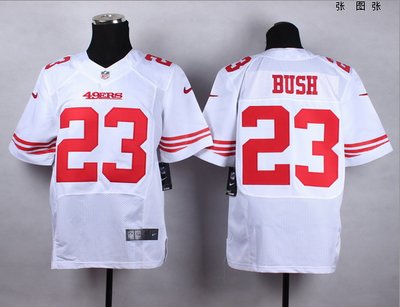New San Francisco 49ers #23 Reggie Bush White Team Color Men's Stitched NFL Elite Jersey