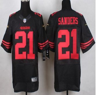 New San Francisco 49ers #21 Deion Sanders Black Alternate Men's Stitched NFL Elite Jersey