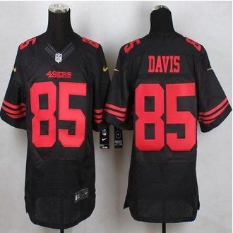 New San Francisco 49ers #85 Vernon Davis Black Alternate Men's Stitched NFL Elite Jersey