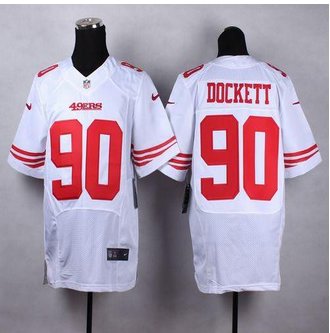New San Francisco 49ers #90 Darnell Dockett White Men's Stitched NFL Elite Jersey