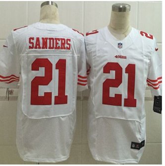 New San Francisco 49ers #21 Deion Sanders White Men's Stitched NFL Elite Jersey