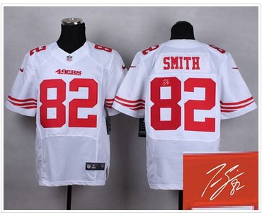 New San Francisco 49ers #82 Torrey Smith White Men's Stitched NFL Elite Autographed Jersey New San Francisco 49ers #82 Torrey Smith White Men's Stitched NFL Elite Autographed Jersey