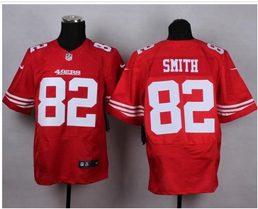 NEW San Francisco 49ers #82 Torrey Smith Red Team Color Men's Stitched NFL Elite Jersey
