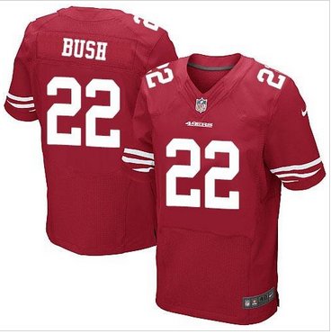 New San Francisco 49ers #22 Reggie Bush Red Team Color Men's Stitched NFL Elite Jersey