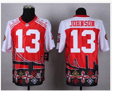 New San Francisco 49ers #13 Steve Johnson Red NFL Elite Noble Fashion Jersey