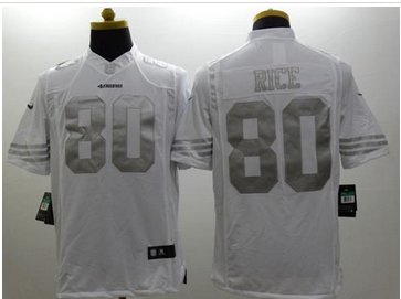 NEW San Francisco 49ers #80 Jerry Rice White NFL Limited Platinum Jersey