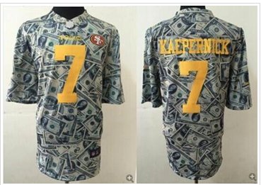 NEW San Francisco 49ers #7 Colin Kaepernick Dollar Fashion NFL Elite Jersey