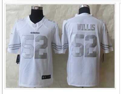 NEW San Francisco 49ers #52 Patrick Willis White NFL Limited Platinum Jersey